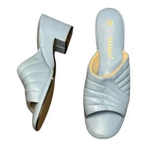 Elegant Blue Women's Heeled Mules